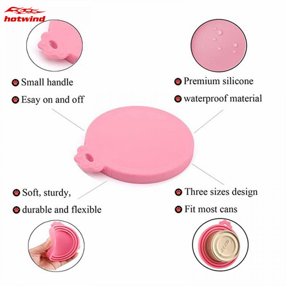 Hw Nắp Silicon Đậy Hộp Đựng Thức Ăn Cho Thú Cưng 8.5cm 7.5cm 6.5cm