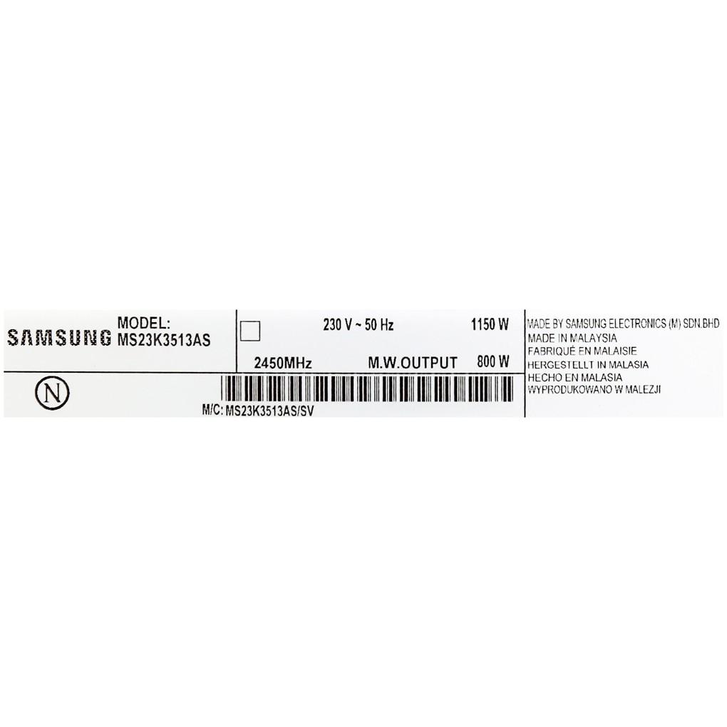 Lò vi sóng Samsung MS23K3513AS/SV-N 23 lít_ chính hãng