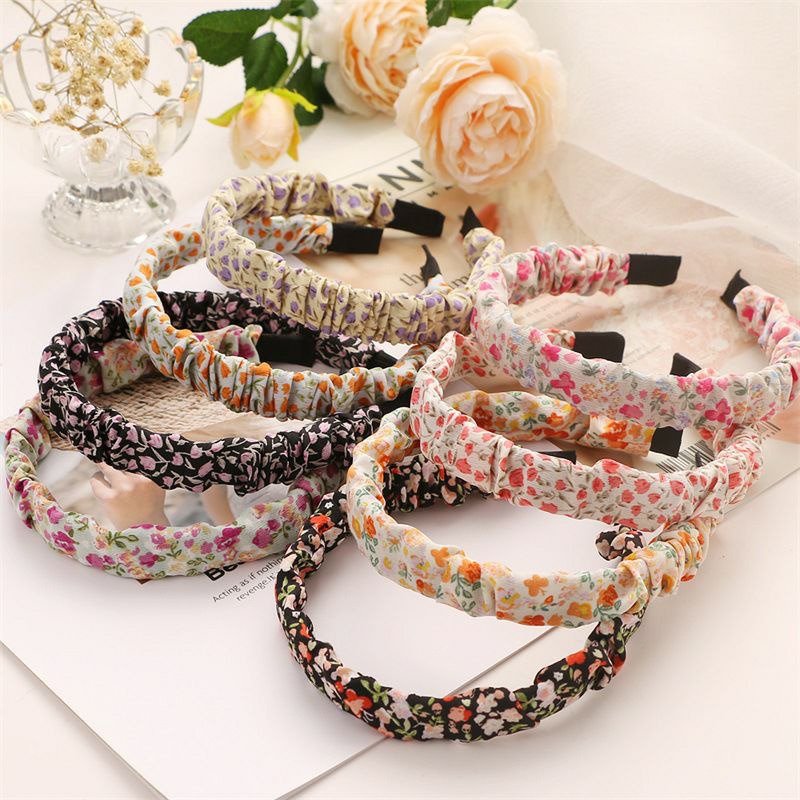 Cài tóc vải nhún hoa nhí phong cách Hàn Quốc