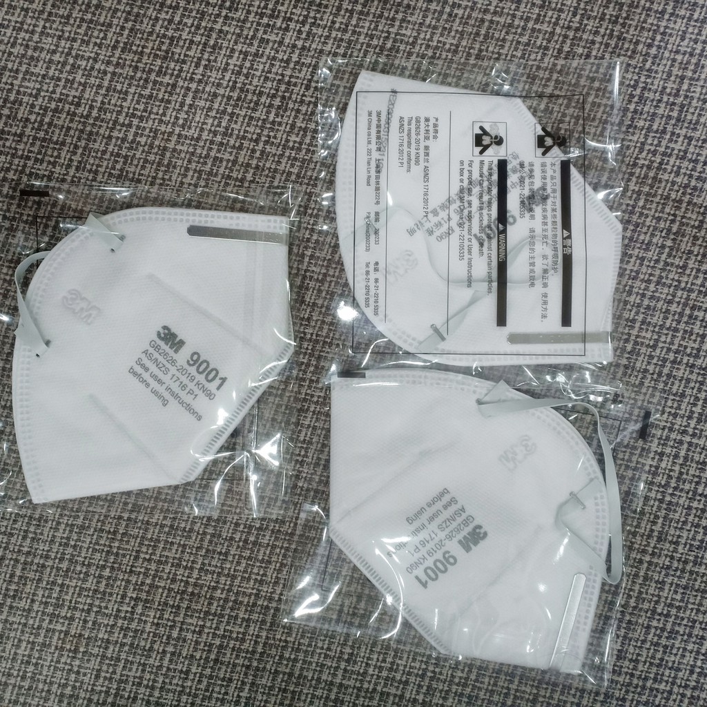 1 Khẩu trang lọc không khí 3M 9001 chính hãng, Khẩu trang chống bụi, kháng khuẩn tốt lọc 90% bụi và vi khuẩn