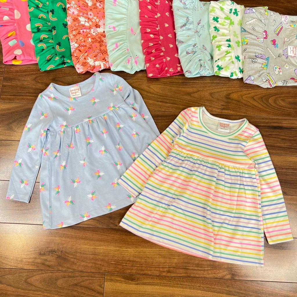 Váy thu dài tay dáng babydoll cho bé gái từ 8-20kg nhiều màu, được chọn màu