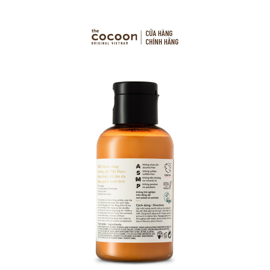 Sữa rửa mặt nghệ Hưng Yên Cocoon giúp da sạch mịn và rạng rỡ 140ml