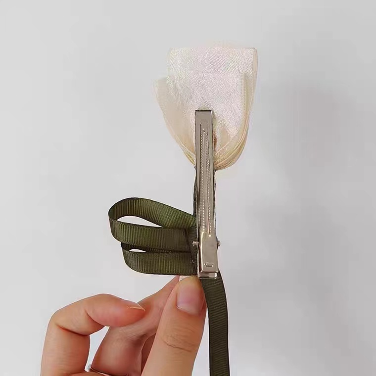 Kẹp Tóc Mỏ Vịt Bằng Vải Đính Nơ Lưng Hình Hoa Tulip Phong Cách Mới Cho Nữ