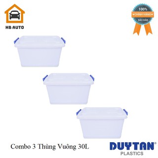 Combo 3 Thùng Vuông 30L - Có Bánh Xe (52 x 32 x 27.5 cm) No.750