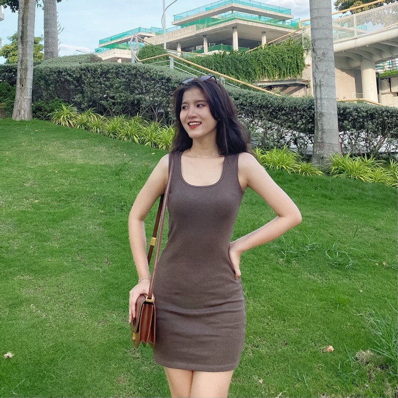 Đầm ôm body Ba Lỗ - Cổ vuông - Sát Nách | BigBuy360 - bigbuy360.vn