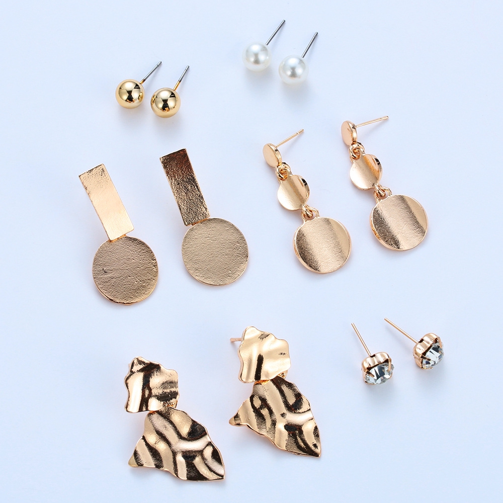 Set 6 đôi khuyên tai phong cách vintage xinh xắn