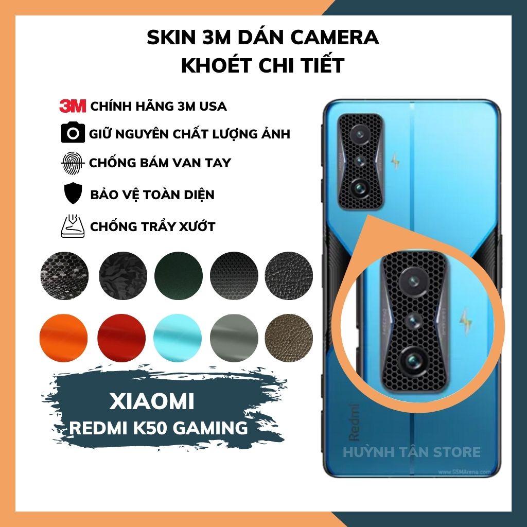 Miếng dán camera redmi k50 gaming skin 3m chính hãng từ USA chống trầy xướt mua 1 tặng 1 phụ kiện huỳnh tân store