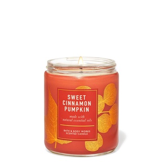 Nến thơm bath & body works - hương sweet cinnamon pumpkin 1 bấc 198g