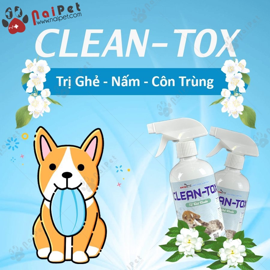 Xịt Khử Mùi Hôi Kháng Khuẩn Cho Vật Nuôi Clean-Tox Amitavet 500ml