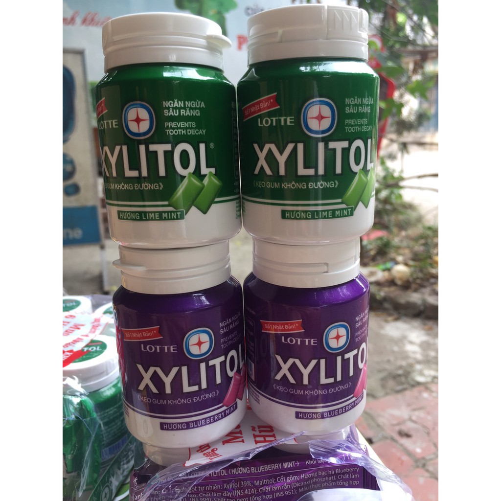 Kẹo gum không đường Lotte Xylitol hũ 58g