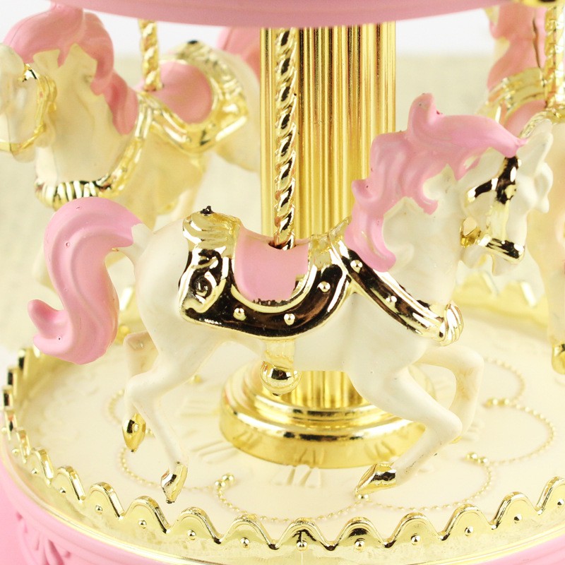 Hộp nhạc Carousel Horse Đèn LED đầy màu sắc