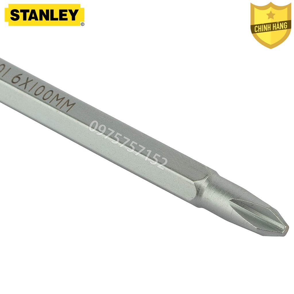Tô vít 2 trong 1 đảo đầu có nam châm vĩnh cửu STANLEY 6x100mm, tua vít 2 đầu cao cấp thép Cr-V tay cầm chống va đập