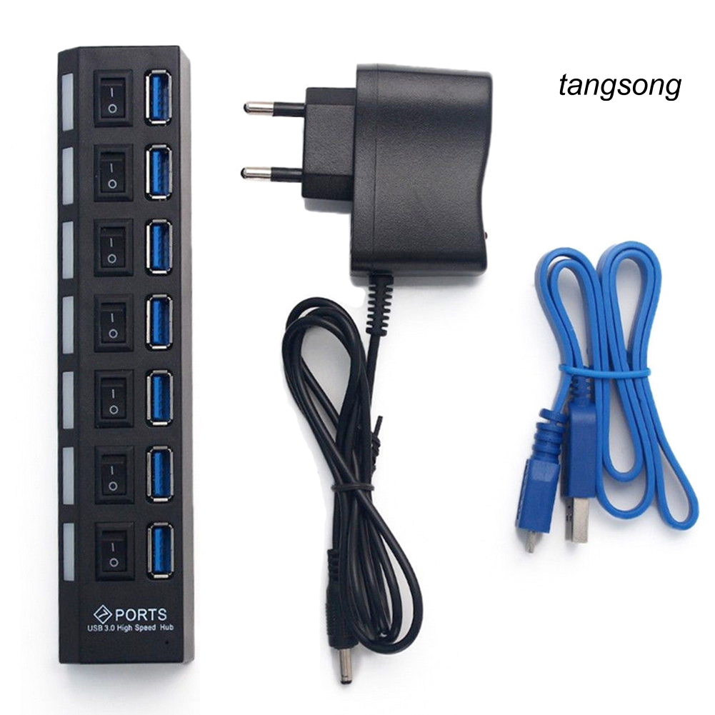 Đầu Chia 7 Cổng Usb 3.0 Có Công Tắc Cho Máy Tính