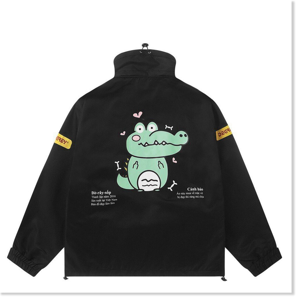 Áo khoác dù 2 lớp HOẠ TIẾT CON CÁ SẤU cute cực xinh 2021 THỜI TRANG KOKO MI