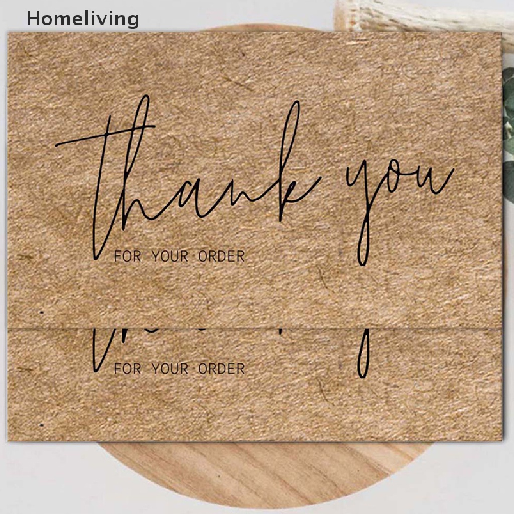 Set 30 tấm thẻ in chữ thank you độc đáo xinh xắn bằng giấy kraft