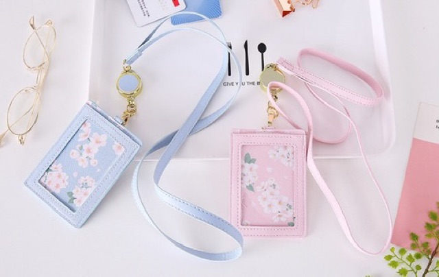 Dây Đeo Thẻ Nhân Viên Hoa Anh Đào Có Yoyo Rút !