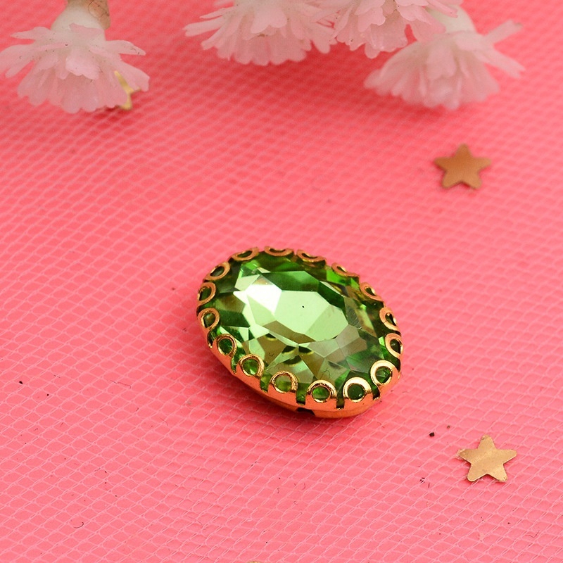 Set 20 Viên Đá Hình Oval 10x14mm Dùng Để Trang Trí Đồ Thủ Công