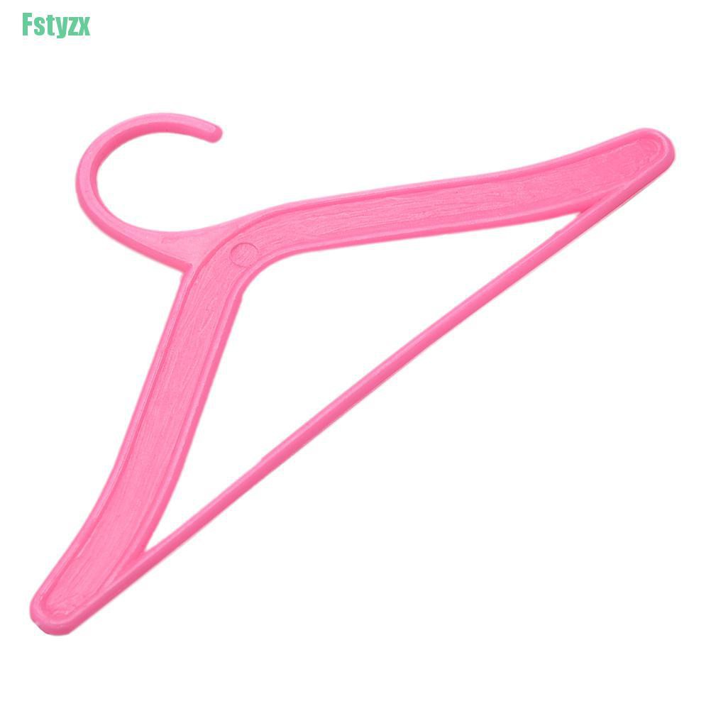 fstyzx 20 Pcs Pink Hangers for Barbies Dolls’ Clothes Accessories Plastic Hangers