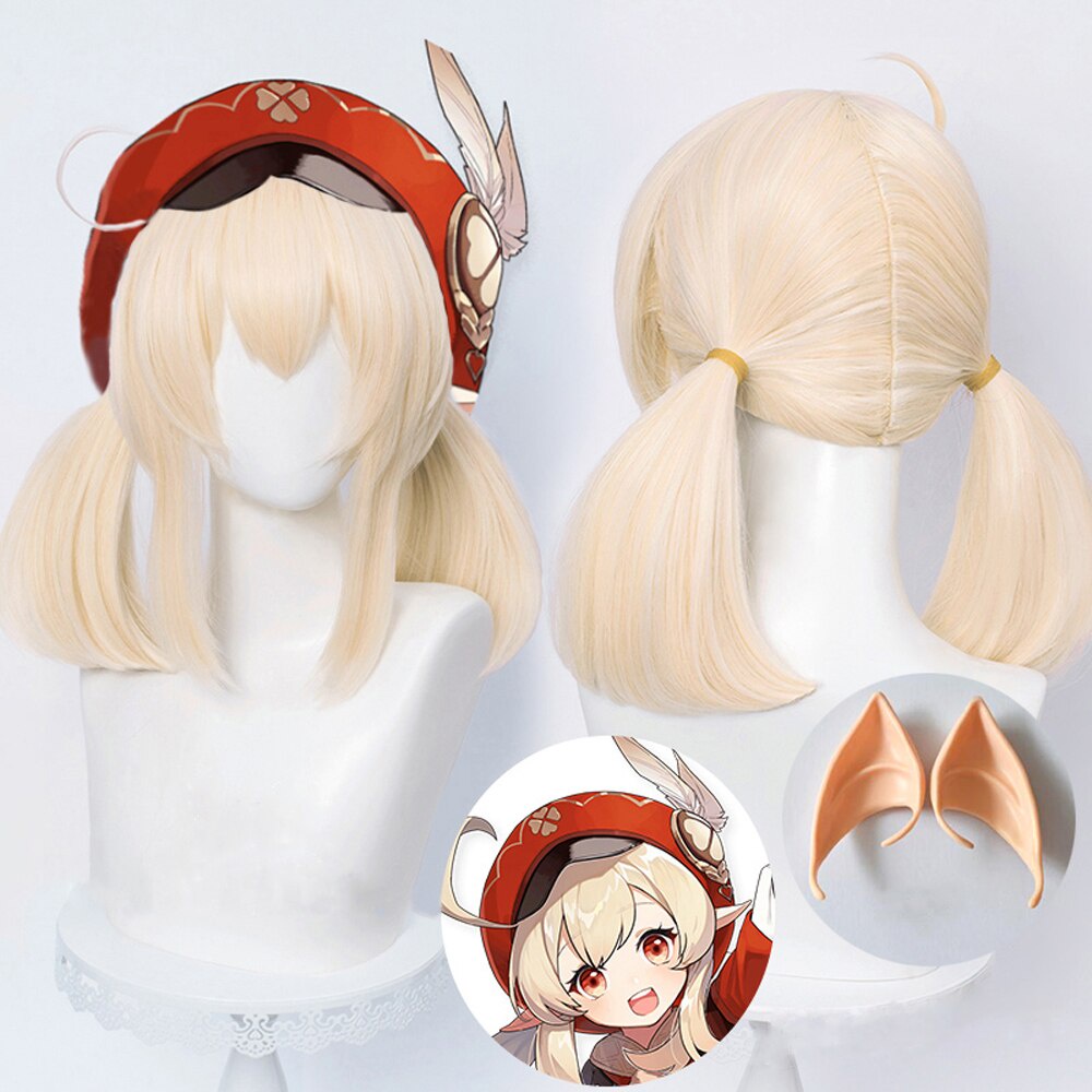 Peruca de cabelo sintético genshin venti keqing, peruca de cabelo sintético resistente ao calor com kaeya lumine aether