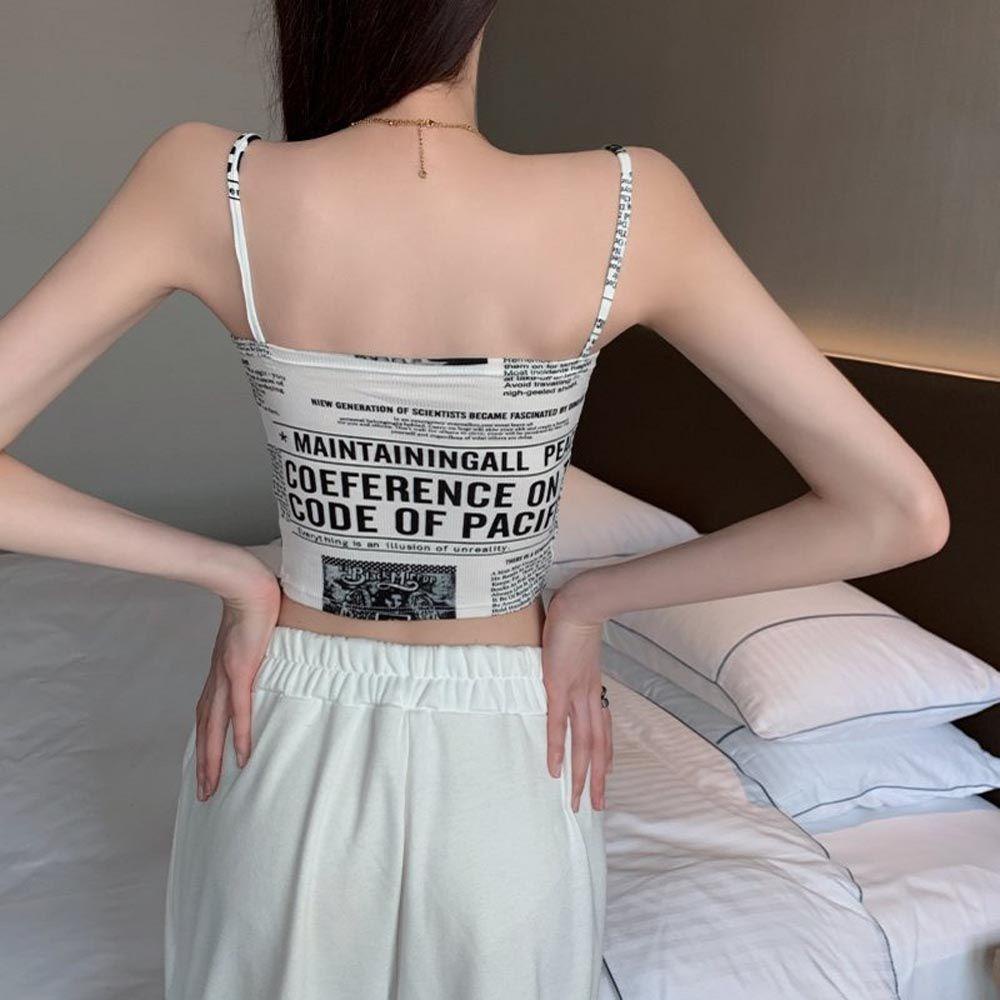 SOMEDAYZL Áo Tank Top Sát Nách In Chữ Kiểu Hàn Quốc Thời Trang Mùa Hè Quyến Rũ