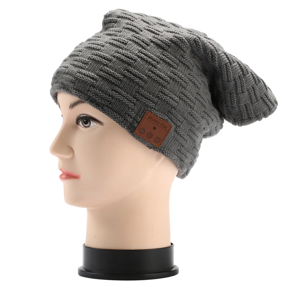 Bluetooth 5.0 Music Winter Fleece Hat Binaural Talking Stereo Headset Cap