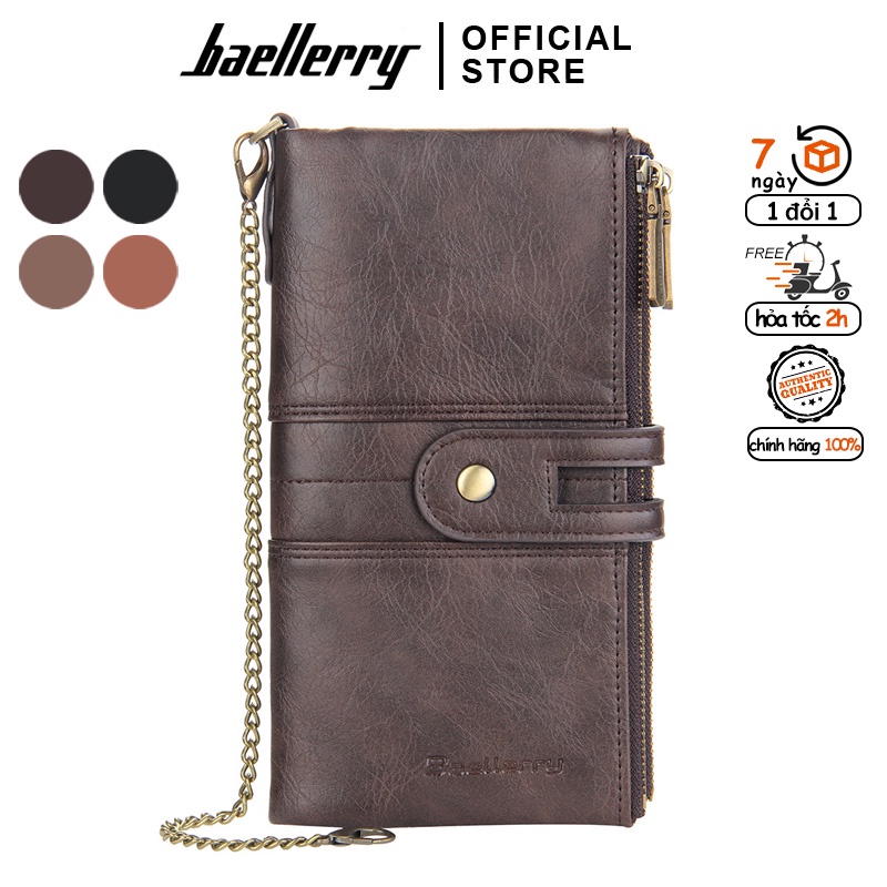 Ví Clutch Cầm Tay Nam Hàng Hiệu Baellerry Nhiều Ngăn Với Dây Treo Phong Cách Vintage - S3229