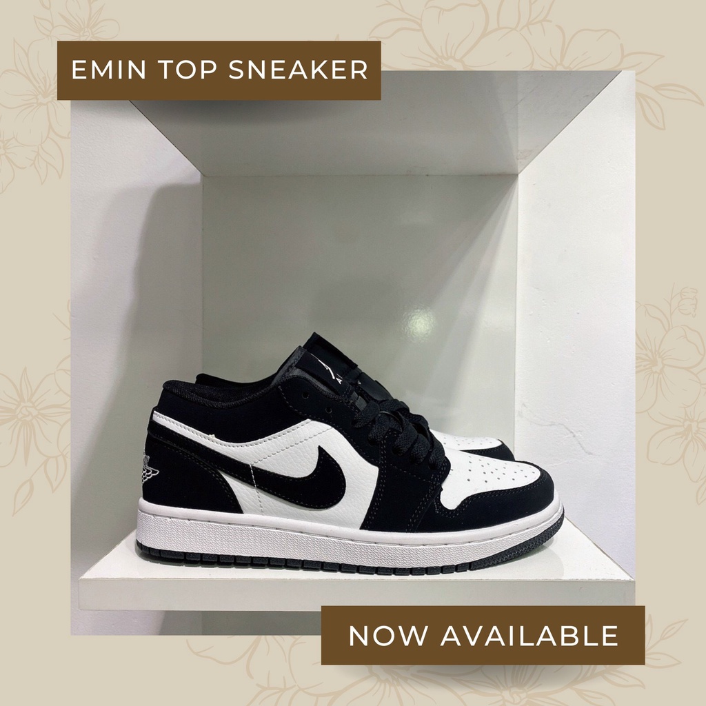 Giày thể thao đen trắng cổ thấp Panda cao cấp Emin Sneaker