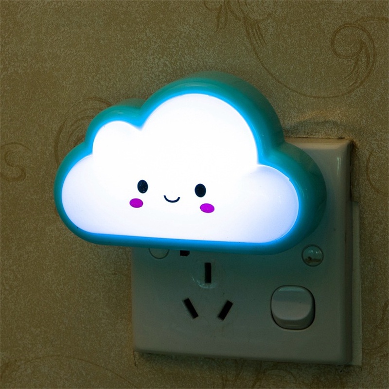 Đèn ngủ LED gắn tường hình đám mây mặt cười dễ thương cho bé