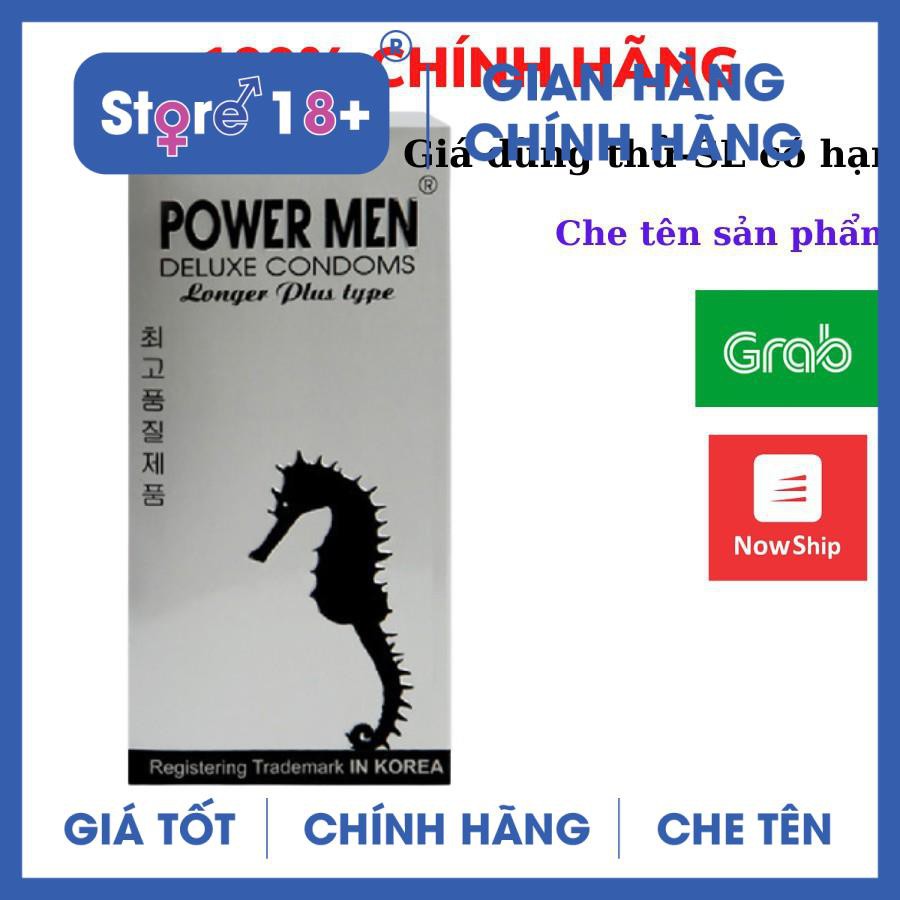 Bao cao su Power Men Cá Ngưa Xám –Bcs cao cấp Hộp 12 bao