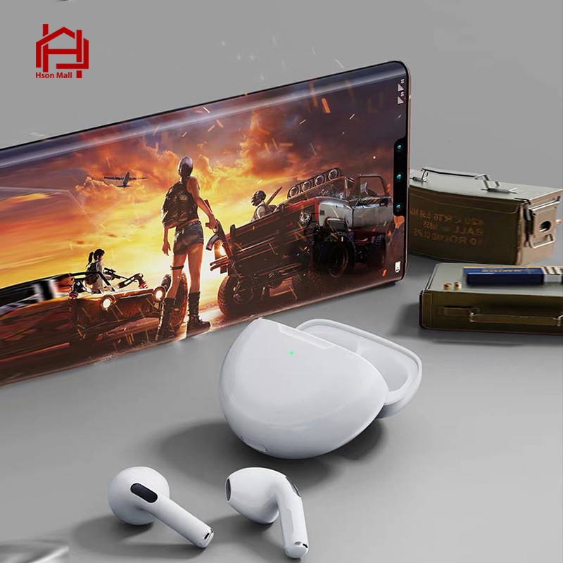 Tai nghe pro 6 bản cao cấp nhất, tai nghe bluetooth không dây HSON có mic, âm thanh vòm cảm biến định vị đổi tên