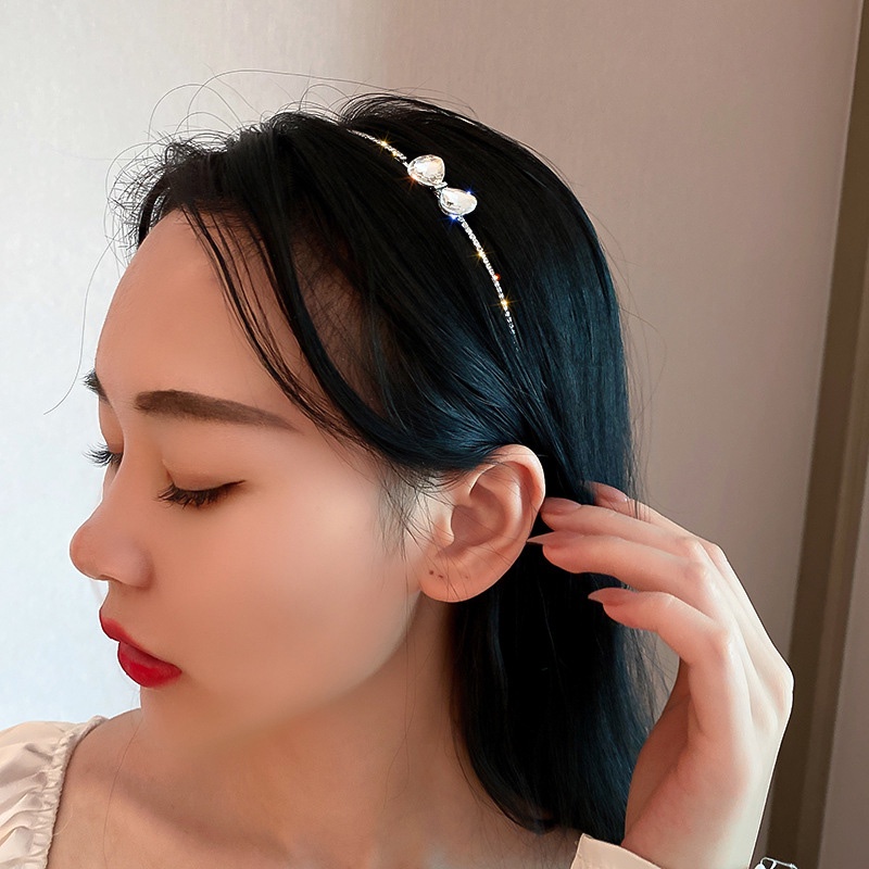 Băng đô chiếc nơ đính đá đơn giản thời trang Hàn Quốc 2021 thời thượng