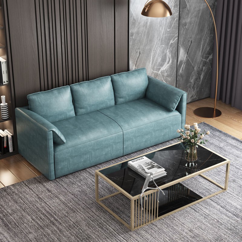 Sofa hiện đại tối giản phòng khách nhỏ vải căn hộ đôi ba giường công nghệ dùng một lần kết hợp <