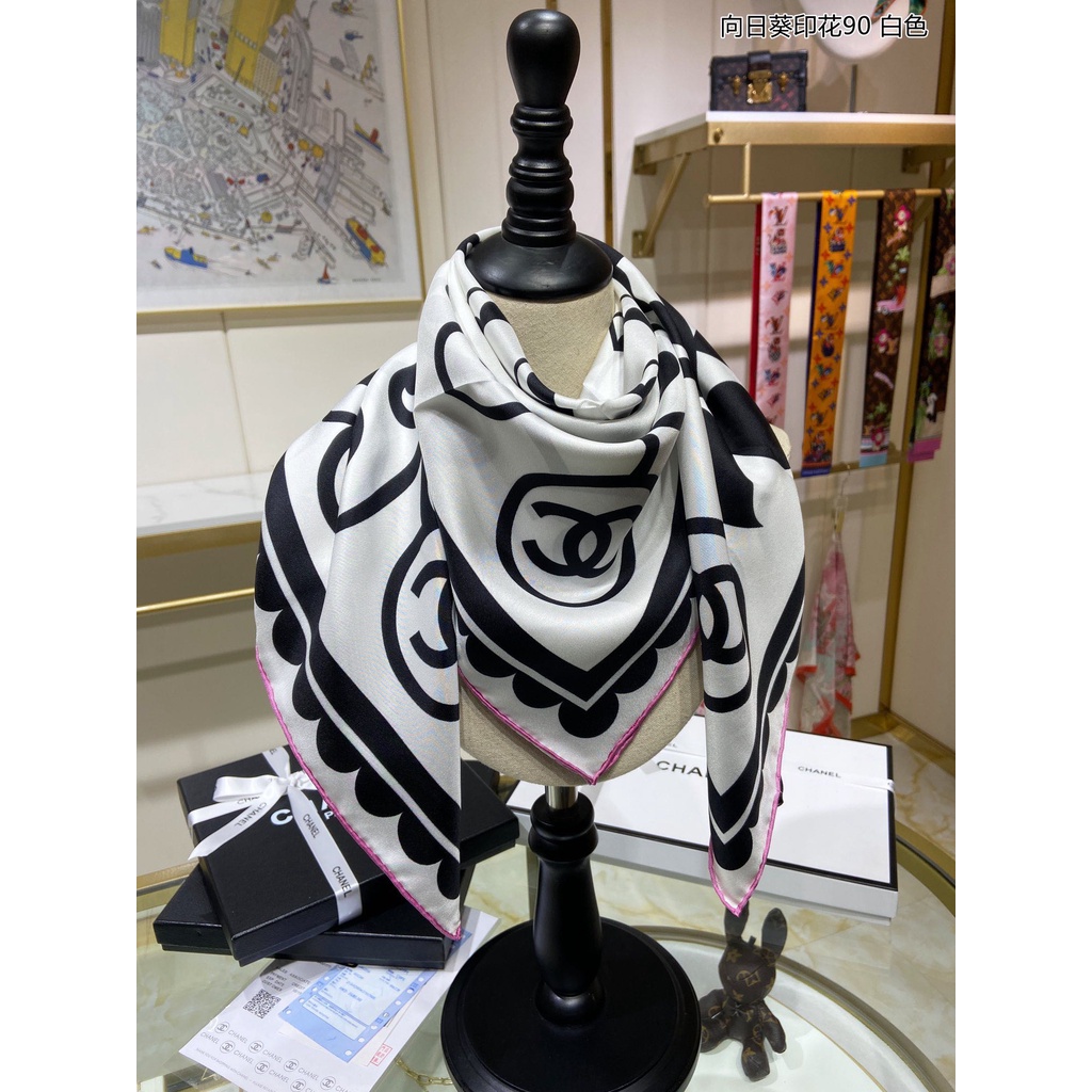 Khăn Quàng Cổ Vuông Bằng Lụa In Họa Tiết Hoa Thời Trang Cho Nữ 35 '' x35 ''