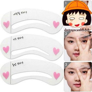 Combo 100 Set 3 Khuôn Kẻ Lông Mày Hàn Quốc Cứ Vẽ Là Xinh Như Gái Hàn ^^