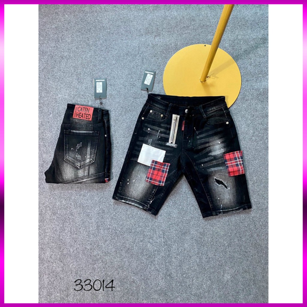 Short Bò Dsq Quần Ngố Nam DSQ Khóa Lệch , Short Jean Huy Hiệu Thêu Logo Hàng Siêu đẹp