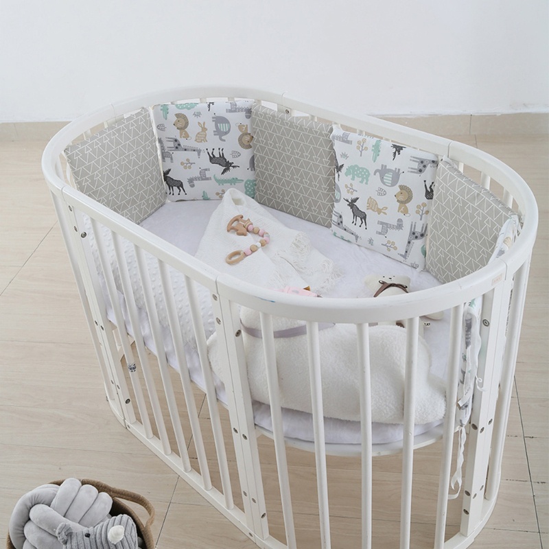 Set 6 Gối Chắn Giường Em Bé Sơ Sinh Bằng Vải Cotton Mềm Mại