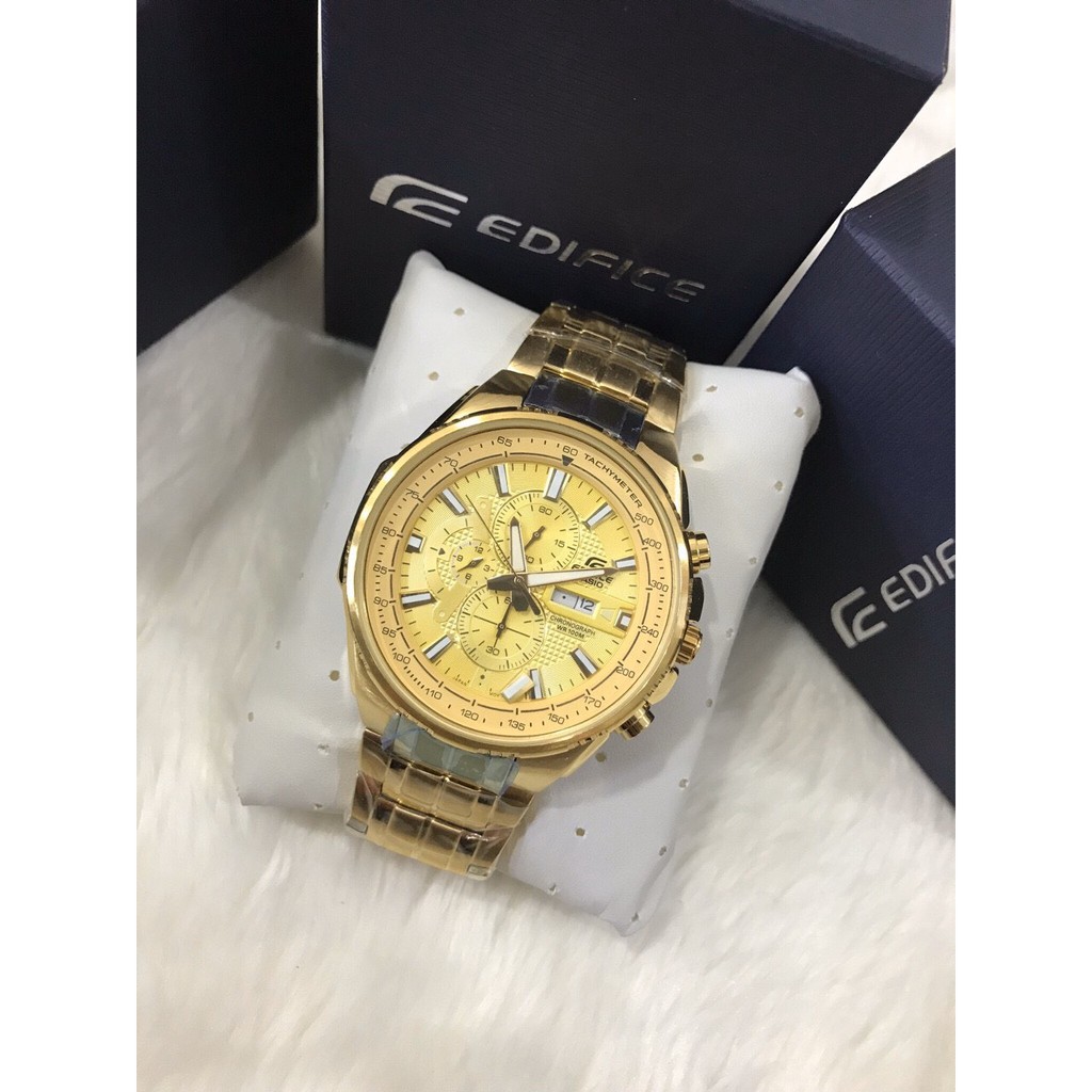 Đồng Hồ Nam Casio EFR 549 Full Vàng - Quartz - Dây kim Loại