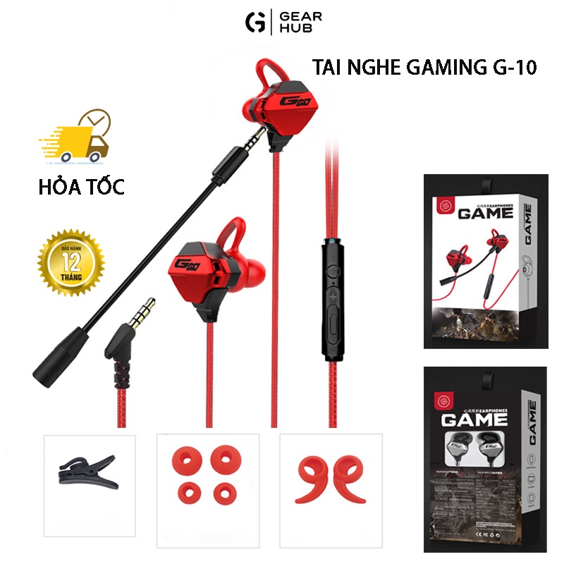 Tai Nghe Gaming Có Dây G10 Chính Hãng Có Mic Lọc Tiếng Ồn Chuyên Dụng Cho Free Fire, PUBG, Liên Quân