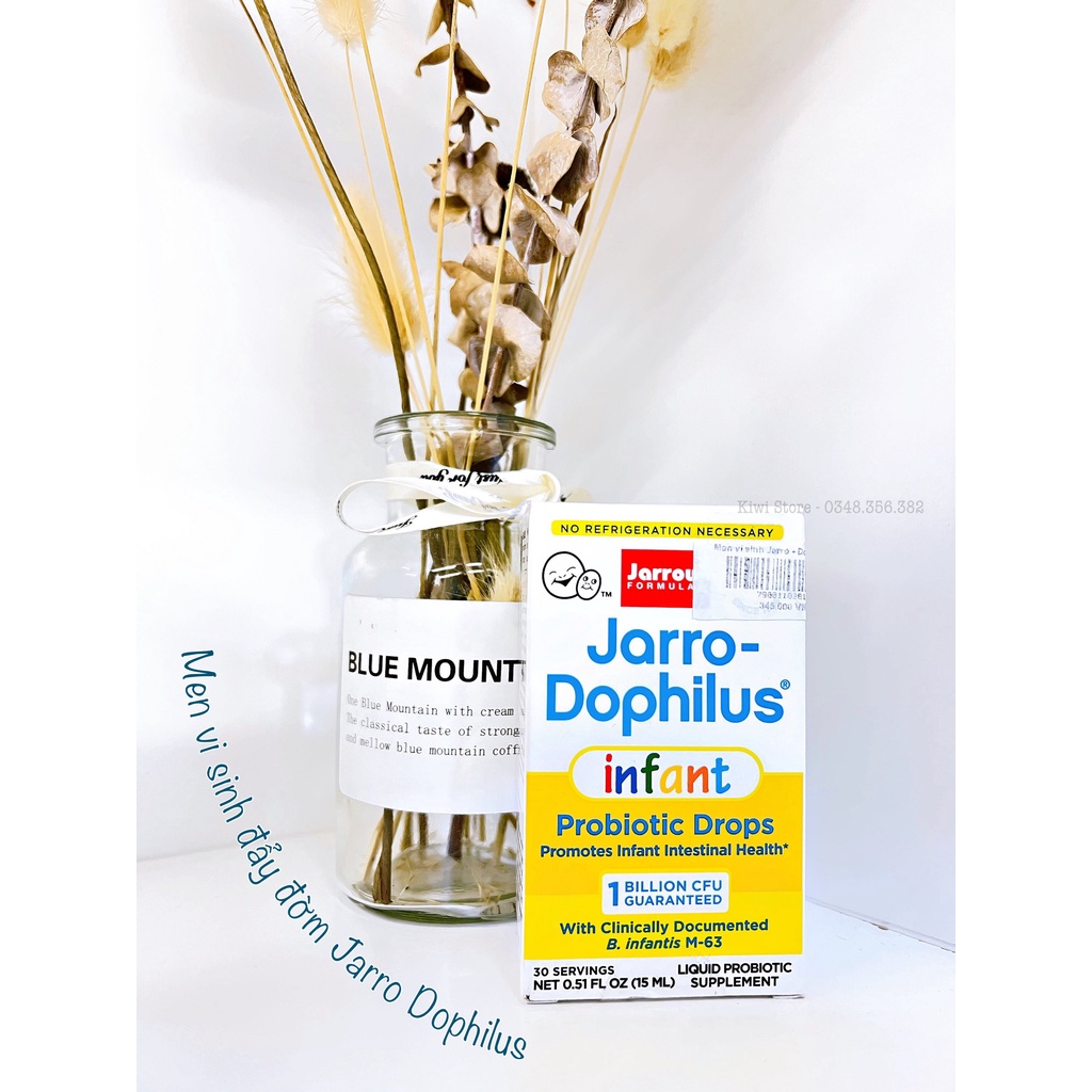 Men vi sinh đẩy đờm, hỗ trợ tiêu hóa, tăng miễn dịch Jarro - Dophilus Infant Mỹ cho bé lọ 15ml Mẫu mới nhất