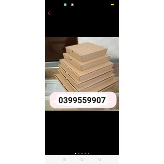 [Giá gốc tận xưởng]COMBO 100HỘP ĐỰNG BÁNH PIZZ,30Sóng E 3 Lớp Giấy Kraft Nâu