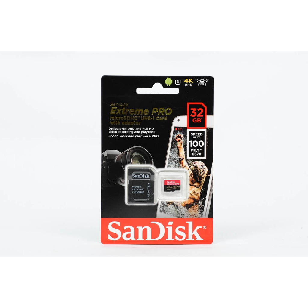 Thẻ nhớ Micro SDHC SanDisk Extreme Pro 32GB 667x Class 10 UHS-I 100 MB/s [BH 5 năm]