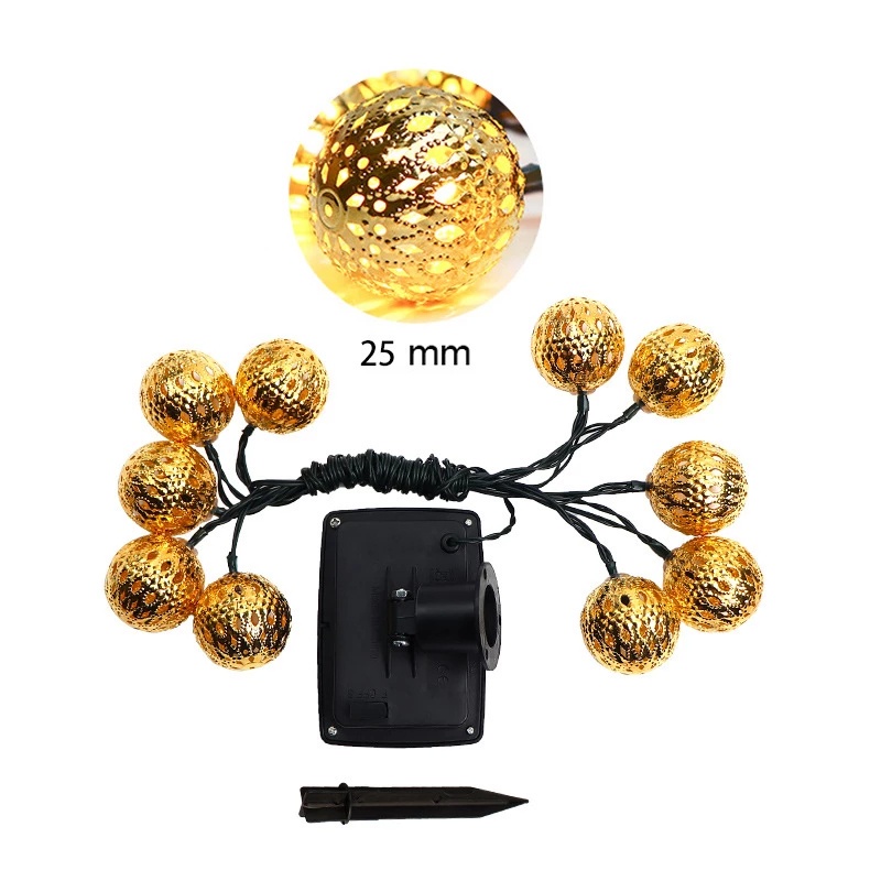 Dây Đèn LED 10 / 20 Bóng 1.5M / 3M Hình Quả Địa Cầu Treo Trang Trí Giáng Sinh