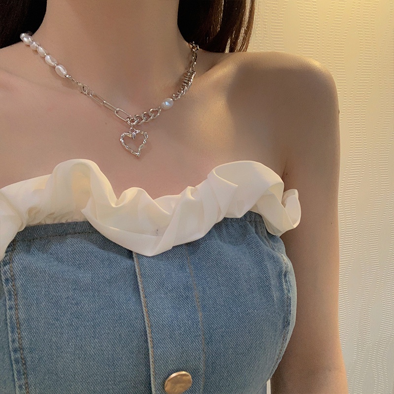 Vòng cổ ngọc trai mặt trái tim cao cấp sang trọng