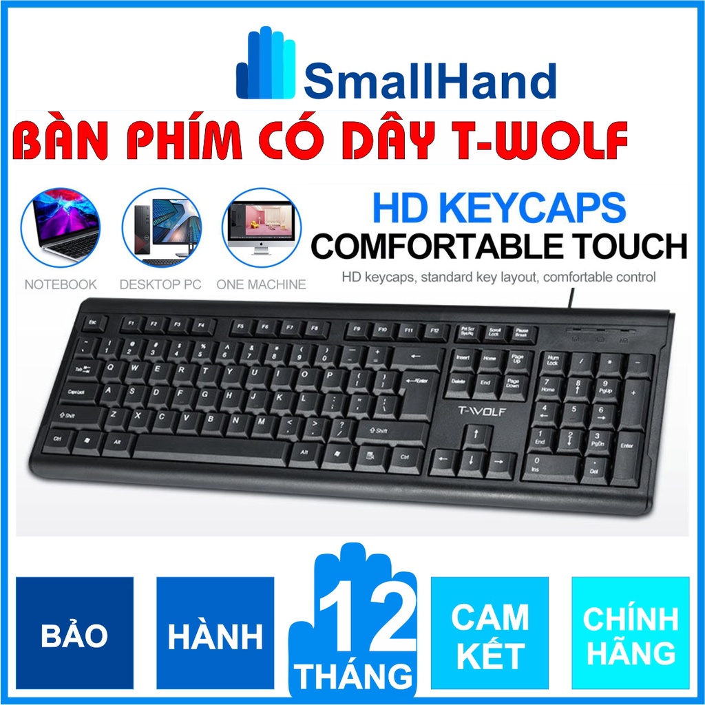 Bàn phím máy tính T-Wolf T15 – Có dây – 104 Phím mỏng – Sản phẩm lý tưởng cho công tác văn phòng – Bảo hành 12 tháng