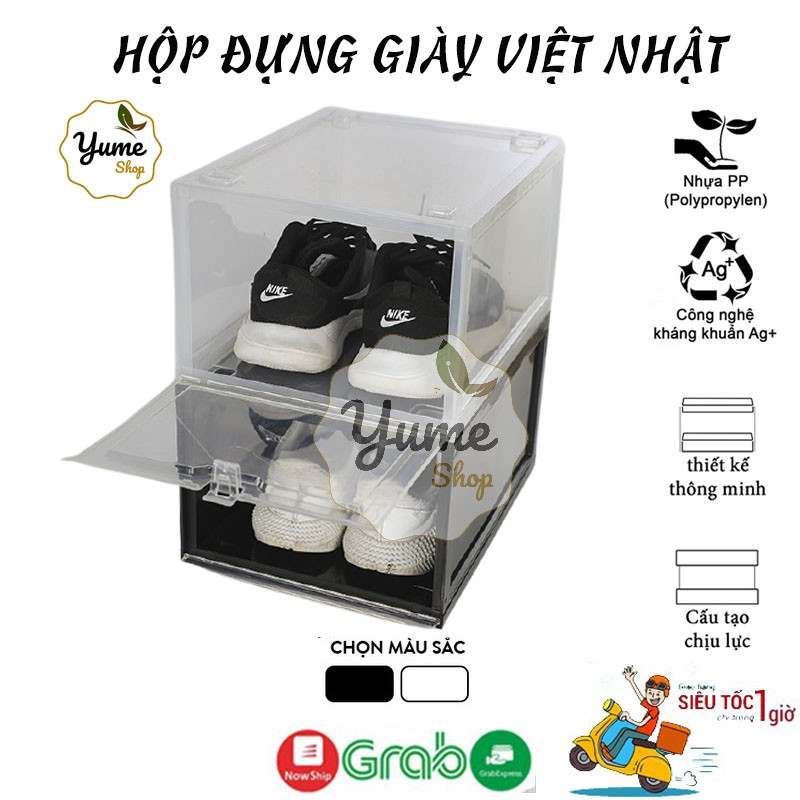 Hộp đựng giày dép thông minh đa năng cứng cáp size lớn có nắp nam châm trong suốt lắp ráp tiện lợi ( LOẠI XỊN )