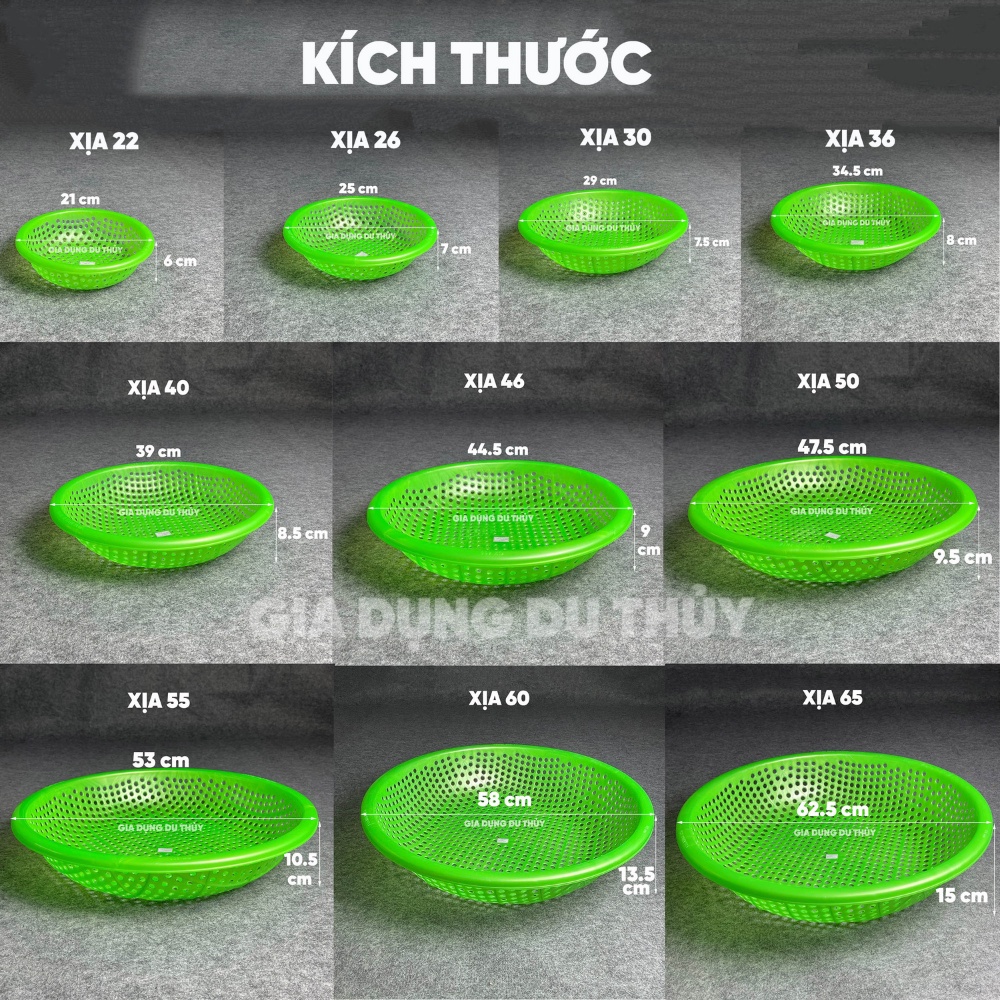 Xịa nhựa dùng làm rổ cạn phơi cá khô, phơi thuốc nam, đựng trái cây size nhỏ 22-26-30-36-40 cm màu đỏ, lá, dương