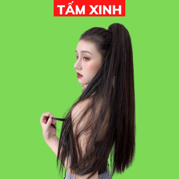 Tóc giả ngoạm đuôi thẳng nữ đẹp thời trang hàn quốc TẤM XINH - KẸP ĐUÔI THẲNG 60CM