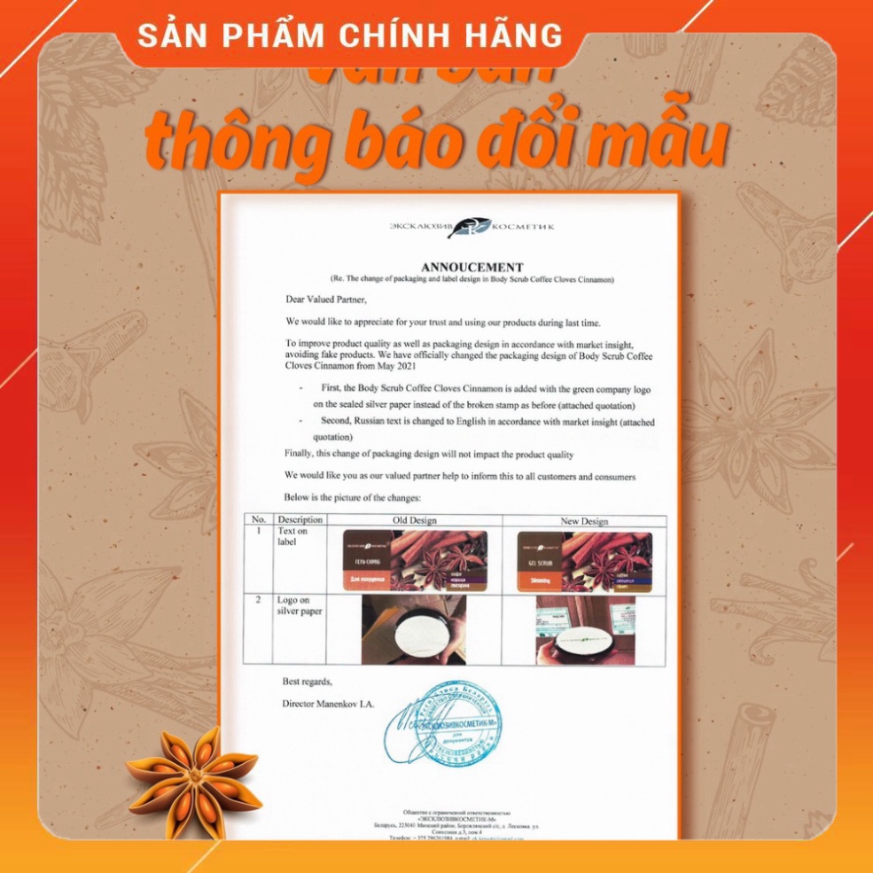 Tẩy Tế Bào Chết Toàn Thân Chiết Xuất Quế Hồi