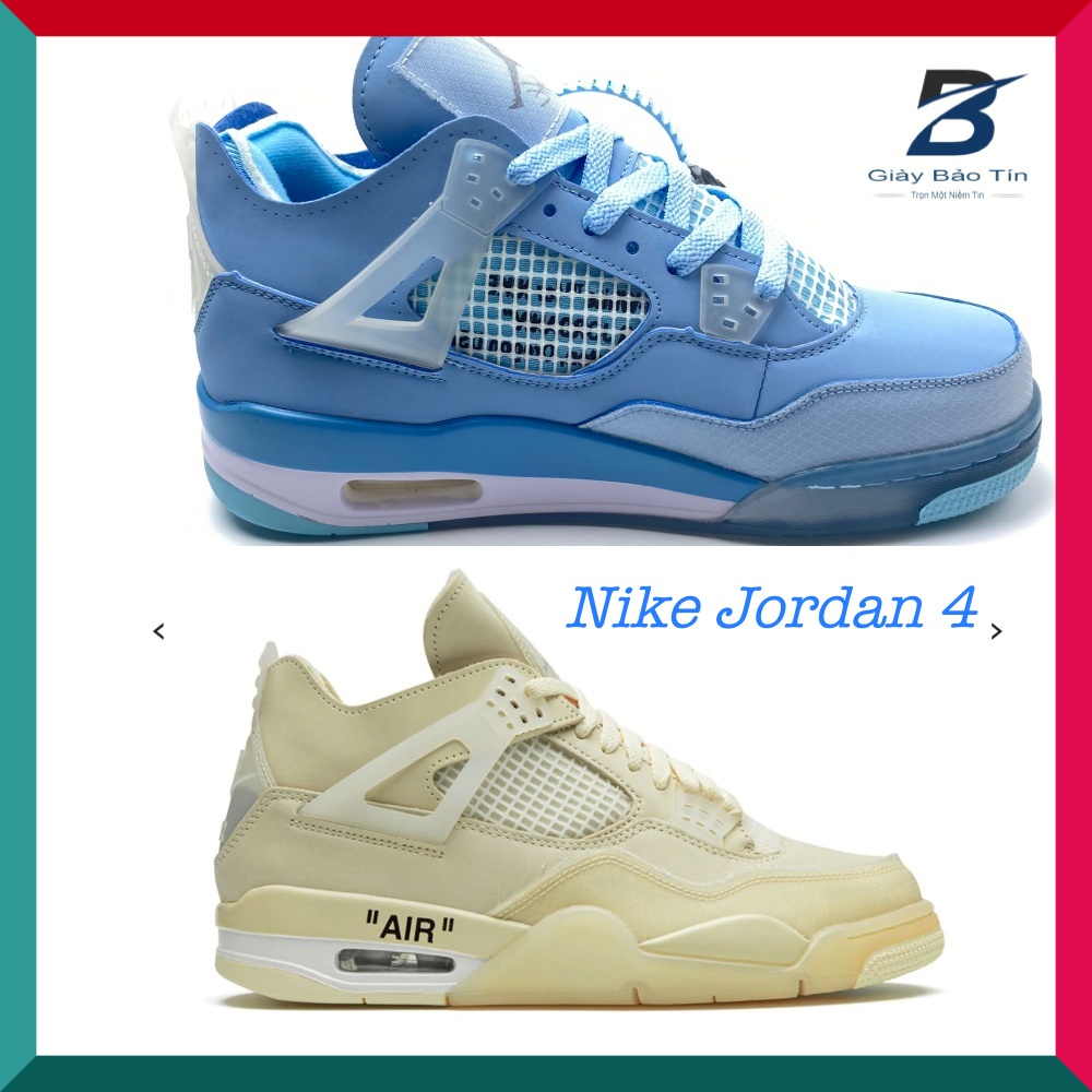 Giày thể thao Nike Jordan 4 JBT 340 Giày Unisex nam nữ thời trang 2 màu nổi trội mẫu mới nhất, giày Hot Trending