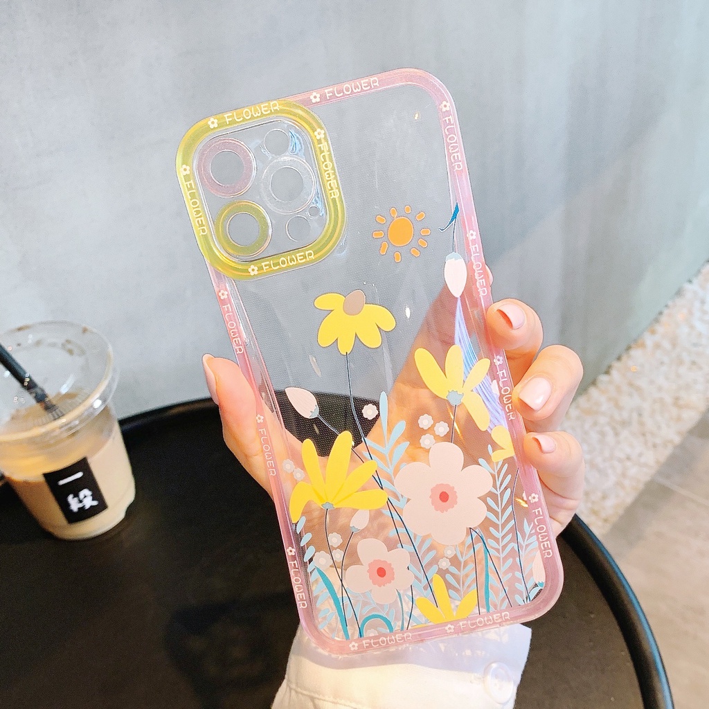 ốp iphone Cứng Trong Suốt Họa Tiết Hoa tương thích iPhone 6s 6splus 7 7plus 8 8plus X XS 11 12 Pro Max Plus Promax-3016